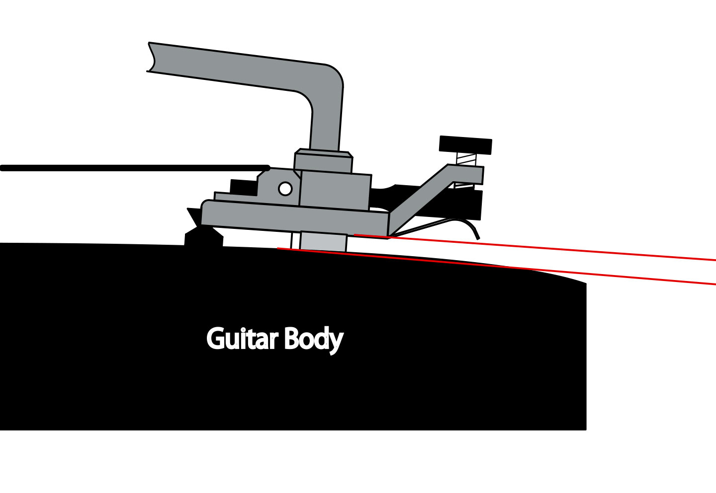 Correct Tremolo Angle for Curved Top Guitar Body